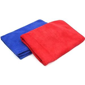 XYWHPGV 2 stuks 400gsm 40 x 40cm rood blauw microfiber waterabsorberende auto-reinigingshanddoek(e7bd9 560a8 1a240 a31b2 e2cd6 b3df0