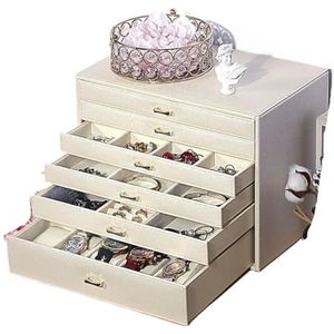 Opbergdoos Voor Sieraden Lichte Luxe Sieradenkast Sieradendoos Prinses Europese Koreaanse Sieraden Opbergdoos Boutique Sieradendoos Juwelendoos(White_A)