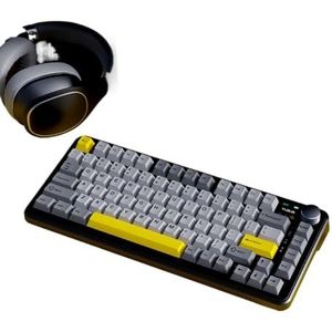 QPSJXN Mechanisch RGB-toetsenbord met drie modi met volledig instelbare knop hot-swap afdichting ontwerp voor gebruik op maat (AK820MAX Salt V2BGY)