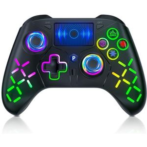 Lapezei Draadloze controller voor PS-4/PS-3 game controller joystick met sensor-touchpad en 3,5 mm audio-aansluiting, turbo/6-assige sensorfunctie, compatibel met PS-4/Pro/Slim/PC Windows 7/8/10/11,