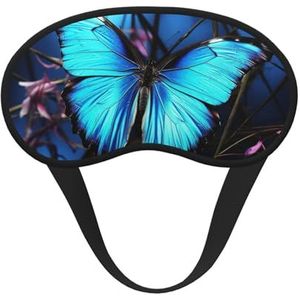 Slaapmasker voor zijslaper zijden slaapmaskers met elastische band, super zachte oogslaapschaduwhoes, blauwe vlinder verduisterende nachtblinddoek voor vrouwen mannen reizen