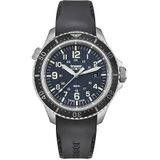 Traser Heren analoog kwarts horloge met rubberen armband 109374, zilver-zwart-blauw, Armband
