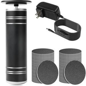 Elektrische eeltverwijderaar, professionele eeltverwijderaar, elektrisch, oplaadbaar, eeltverwijderaar met 60 stuks reserveschuurpapier voor dode gebarsten harde huid