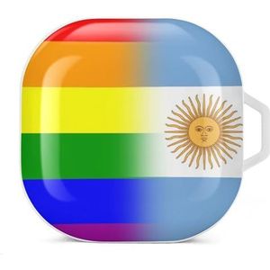 LGBT Pride Argentijnse vlag oordopjes hoesje compatibel met Samsung hard shell beschermhoes wit stijl