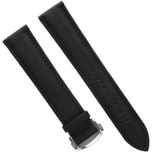 dayeer Nylon lederen canvas horlogeband voor IWC-armbanden voor Omega-horlogeband voor Carrera5-accessoires (Color : Black orange 1, Size : 21mm)