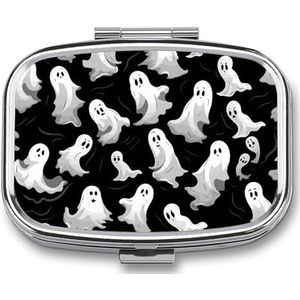 Halloween Goth Pillendoos Pil Case Leuke Pil Organizer Pil Houder Geneeskunde Pil Organizer Pil Container Dagelijkse Pil Organizer Kleine Pillendoos Pil Case voor Portemonnee Pocket