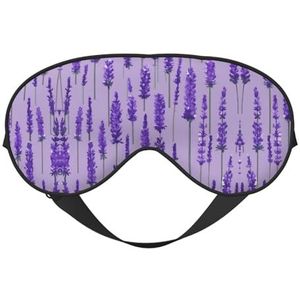 Lavendel Stempel Print Zacht Verduisterend Oogmasker, Reizen Oogmasker, Zijslaper Ooghoezen, Slaap Oogmasker voor Mannen Vrouwen