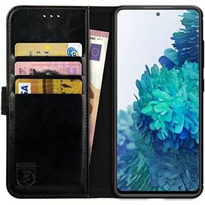 Rosso Element Book Case Wallet Hoesje Geschikt voor voor Samsung Galaxy S20 FE | Portemonnee | 3 Pasjes | Magneetsluiting | Stand Functie | Zwart