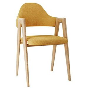 Luxe barkrukken stoffen stoelen keuken woonkamer eetkamerstoelen met armleuningen bijzetstoel met massief houten poten, 45cm