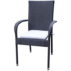 METRO Professional Mohim stapelstoel - met rugleuning - stapelbaar - gevoerd - 56 x 64 x 94 cm - zwart