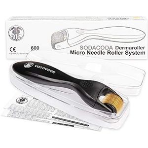 Sodacoda Derma Roller - 600 voor gezichtsverzorging met titanium micro-needling - anti-rimpel - tegen littekens, naaldlengte: 2,50 mm