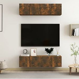 Wand-tv-kasten 4 stuks Gerookt Eiken 60x30x30 cm Engineered Wood