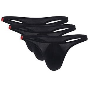 Panegy 3-Pack Heren String Slips Heren Ultra Dun String Ondergoed Lage Taille Ijs Zijde String Lingerie