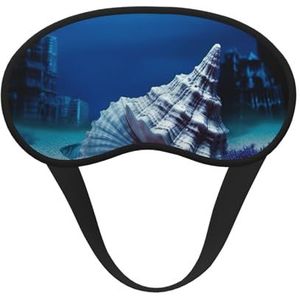 Underwater World Shell slaapmasker, zacht, comfortabel oogmasker met verstelbare riem, verduisterend, oogslaapschaduwhoes voor vrouwen, meisjes, mannen, reizen, yoga, dutje in ploegendienst