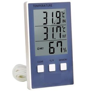 Digitale Thermometer Hygrometer Indoor Outdoor Temperatuur-vochtigheidsmeter C/F LCD-scherm Sensorsonde Weerstation