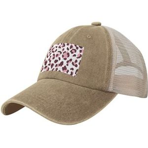 Luipaard Print Naadloze Roze Dieren Afrikaanse, Trucker Hoeden Cowboy Mesh Baseball Cap Verstelbare Klassieke Papa Hoeden, zoals afgebeeld, one size