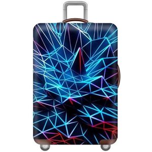 Morbuy Kofferhoes elastische kofferhoezen, reiskofferhoezen beschermers, cyberstijl bagagehoes, wasbare bagagehoezen voor koffers, Blauw, XL (29-32 inch luggage)