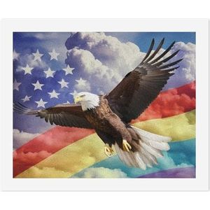 LGBT Pride Eagle Vlag Verf op Nummers voor Volwassenen DIY Schilderen Kits Unframed Arts Crafts Gift