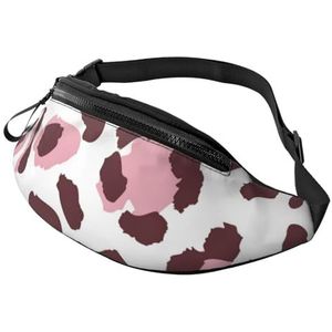 Fanny Pack, Running Belt Bag Heuptas Reizen Borst Tas Crossbody Tassen Unisex, Luipaard Print Naadloze Roze Dieren Afrikaanse, zoals afgebeeld, Eén maat