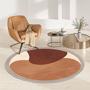 Zacht laagpolig rond tapijt Scandinavisch eenvoudig groot karpetten for woonkamer slaapkamer bank salontafel oranje rood grijs tapijt computer stoel matten thuis vloer decor mat(Diameter 120cm/3.9ft)