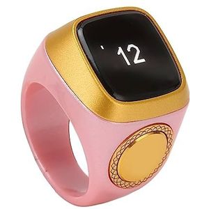 Tellerring, 20 MM Tally Counter Ring Trillingsmotor Ondersteuning APP Draagbaar voor Dagelijks Gebruik (Roze)