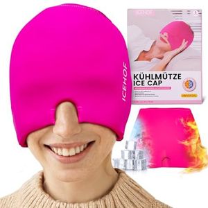 ICEHOF Migraine masker - hoofdpijn verlichten migraineaanvallen, migraine koelmasker gezicht verkoelend oogmasker koelkap ice cap, ontspanning
