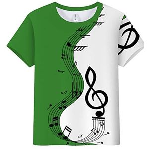 Herenshirt Met Korte Mouwen En Korte Mouwen, Ademend, Vrije Tijd, Muzieknoten, Strandshirt heren t-shirt(Green,XXL)
