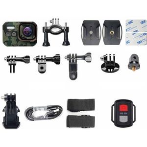 Actiecamera's HD 4K Actiecamera 170 graden WiFi 30fps Video Professional Support Nightshot Waterdichte Duikcamera Case for video Waterdichte en duurzame behuizing (Size : With 128G Card, Color : Ver