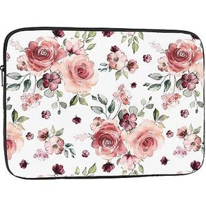 10 Inch Laptop Case Mouw Shockproof Slanke Lichtgewicht Voor Reizen Woon-werkverkeer Kantoor Zakenreis Bloeiende Rose Bloemen Prints