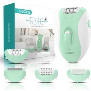 VOGOE Epilator voor vrouwen, 4-in-1 ontharing met 2 snelheden, oplaadbare en draadloze scheermes-epilator, 21 pincetten bedekt, elektrische haarverwijderaar voor gezicht, benen, armen, oksel, bikini,