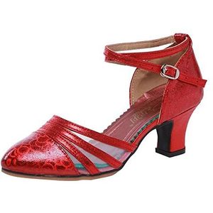 TangDao salsa latin dansschoenen voor dames tango schoenen dikke hakken met veters (rood, adult, numeric_36, numeric, eu_footwear_size_system, medium)