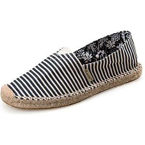 Kentti Ademend Gestreepte Slip On Plat Espadrilles Heren Blauw 41 EU