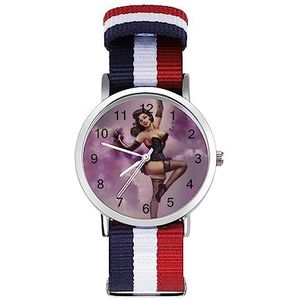 Pin-Up Meisje Automatisch Horloge voor Mannen Vrouwen Mode Quartz Horloge Armband Polshorloge voor Thuiskantoor