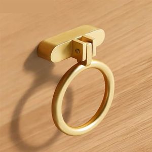 MOBYAT Vintage antieke ring kast handgrepen meubels handvat lade knoppen kledingkast deur trekt meubels hardware 1 stuk (kleur: goud-L)
