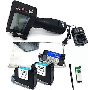 Handbediende Inkjetprinter, Inkjet Printer 12.7mm Sneldrogend 4.3 Inch Touchscreen QR Code/Label Printer Inkjet USB Handheld inkjet Printer Slim Sneldrogend Printen (Color : 1 printer 3 Ink, Size :