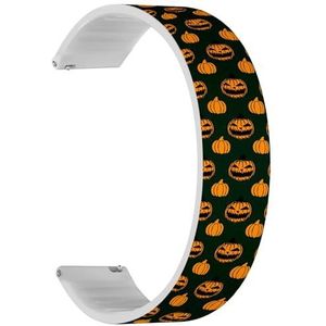 RYANUKA Solo Loop Band Compatibel met Amazfit GTS 4 / GTS 4 Mini / GTS 3 / GTS 2 / GTS 2e / GTS 2 mini / GTS (Halloween Scary Pumpkins) Quick-Release 22 mm rekbare siliconen band band accessoire,