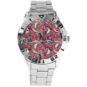 Haan Snake Mode Dames Horloges Sport Horloge Voor Mannen Casual Rvs Band Analoge Quartz Horloge, Zilver, armband