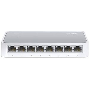 TP-Link TL-SF1008D 8-Port 10/100 Mbps Desktop Ethernet Switch/Hub, Ethernet Splitter, Plug & Play, no configuration required