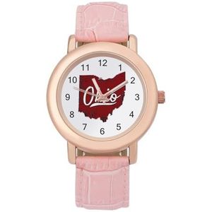 I Love My Ohio Horloges voor Vrouwen Mode Sport Horloge Dames Lederen Horloge