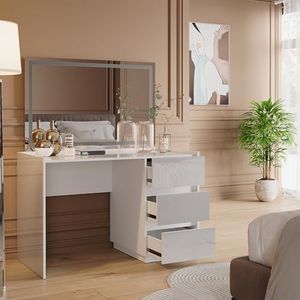 Vicco - Marla - Kaptafel - Wit Hoogglans - 120 cm met LED-spiegel