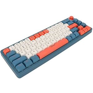 Mechanisch toetsenbord met 67 toetsen, LK67 blauw 5.0 bedraad thuisgamingtoetsenbord voor dagelijks gebruik (gele schakelaar)