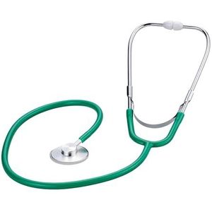 Medi-Inn Stethoscoop met platte kop, groen, ultralicht, nikkelvrij, duidelijke geluidsoverdracht, flexibele Y-slang met borststuk
