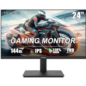 Viewedge Gaming Monitor 24 Inch FHD 144hz, IPS 1ms 1080p Computer Monitor with 110% sRGB, Bluelight Filter, HDMI & VGA Port, Support Wall Mount