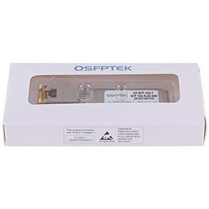 QSFPTEK 1 Pack 10GBASE-T SFP+ naar RJ45 koperen module mini-GBIC transceiver voor Cisco SFP-10G-T-S, Ubiquiti UF-RJ45-10G, Netgear, Mikrotik, D-Link, Supermicro, CAT6A/CAT7, tot 30 meter
