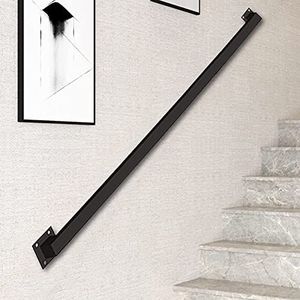 Trap Leuning Grab Bar Complete Kit, Leuningen voor indoor trappen industriële gegalvaniseerde ijzeren pijp trap reling niet-slip wandbevestiging handrail voor buiten trappen veranda dek (1ft-20ft)