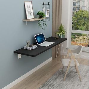 Aan de muur gemonteerde klaptafel, neerklapbare tafel, eettafel aan de zijkant, opvouwbare wastafel, kleine opklapbare wandgemonteerde tafel (Color : Black, Size : 40x30cm/16x12in)