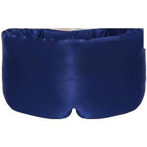 Dubbellaags slaapmasker van zijde, grote oogbedekking, zachte patch voor de ogen, verduisteringsband, schaduw, reizen, ontspanning (marineblauw)