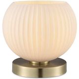 Home Sweet Home Klassieke tafellamp Credo | 20/20/19cm | Messing | bedlampje | Glas en Metaal | voor E27 LED lichtbron | met snoerschakelaar | geschikt voor woonkamer, slaapkamer