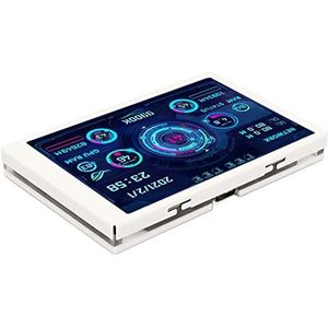 3,5-inch Mini-IPS-scherm, Pc-temperatuurweergavescherm met Automatische Uitschakelfunctie 360 ​​° Rotatie IPS Volledig Zicht Pc-sensorpaneel voor Computerbehuizing (Witte kit)