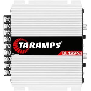Taramps TS 400x4 met automatische High Level Input 400 watt RMS 4 Kanalen Full Range Auto Audio Versterker RCA Input Klasse D 2 Bridged Kanalen Multichannel Versterker Systeem